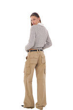 WIDE LEG POCKET CARGO PANTS