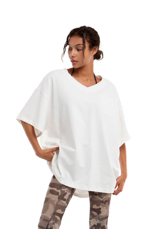 OVERSIZED DROP SHOULDER V-NECK TEE