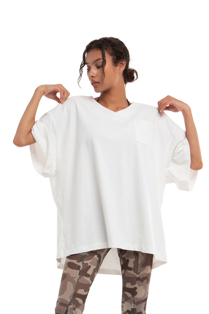 OVERSIZED DROP SHOULDER V-NECK TEE