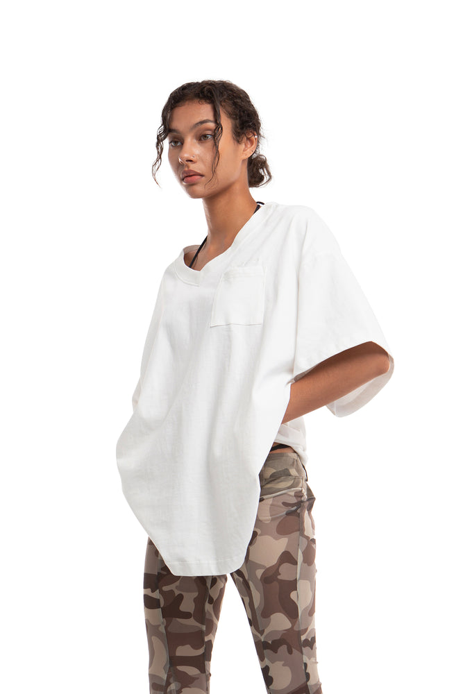 OVERSIZED DROP SHOULDER V-NECK TEE