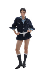 CORDUROY SHIRT DRESS WITH ADJUSTABLE WAIST & CORDUROY SHORT