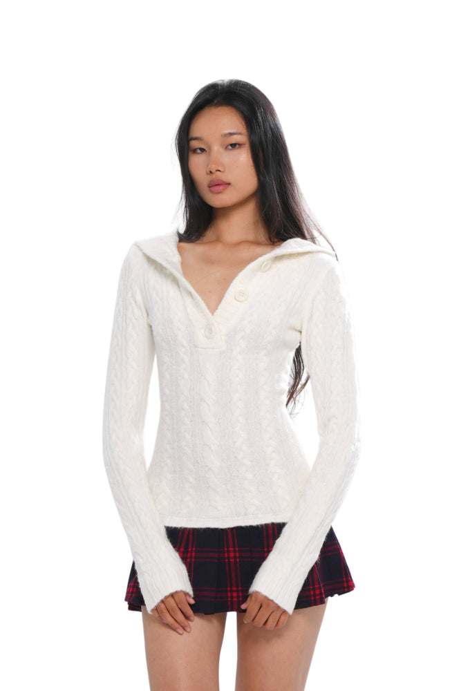 FESTIVE HODDED SWEATER DRESS WITH PLEATED SKIRT