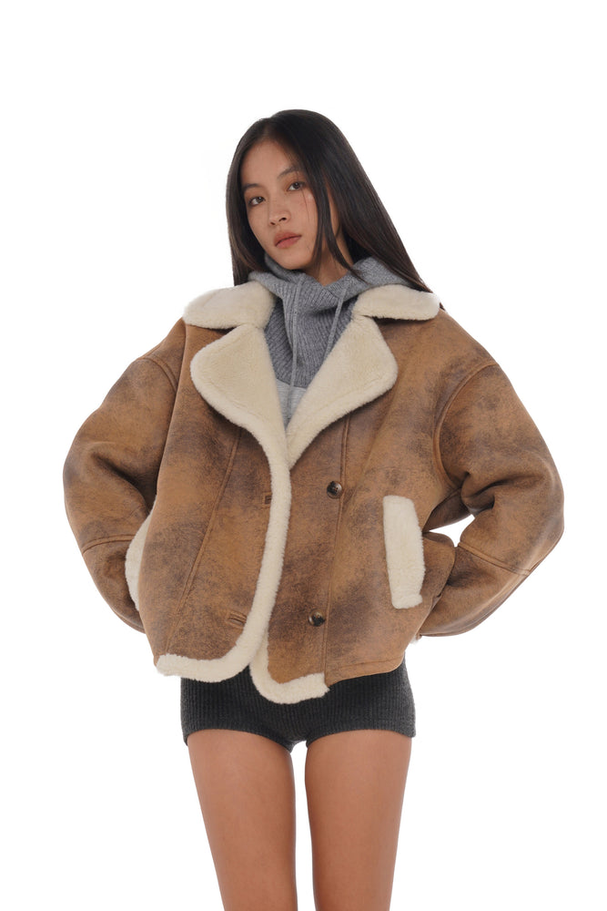 FAUX SHEARLING COAT