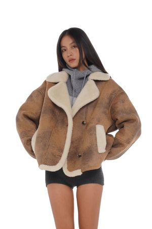 FAUX SHEARLING COAT