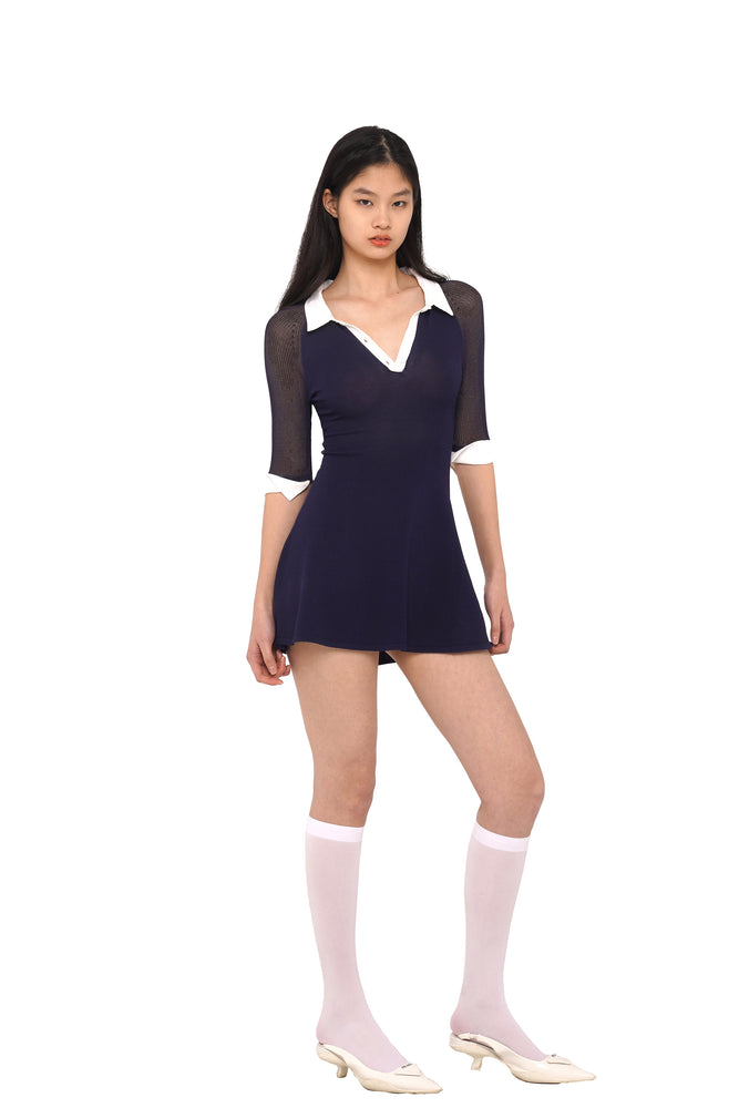 sweet chilling drop waist dress DROP-WAIST PLEATED MINI DRESS