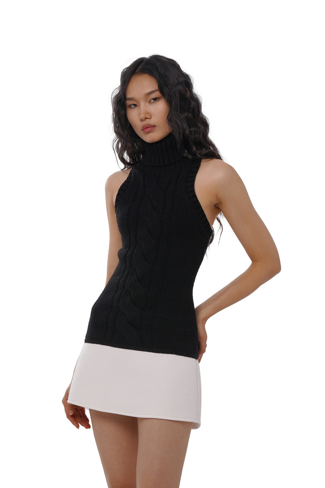 TURTLENECK CABLE KNIT SWEATER DRESS Sweet Chilling TURTLENECK CABLE KNIT SWEATER DRESS Sweet Chilling
