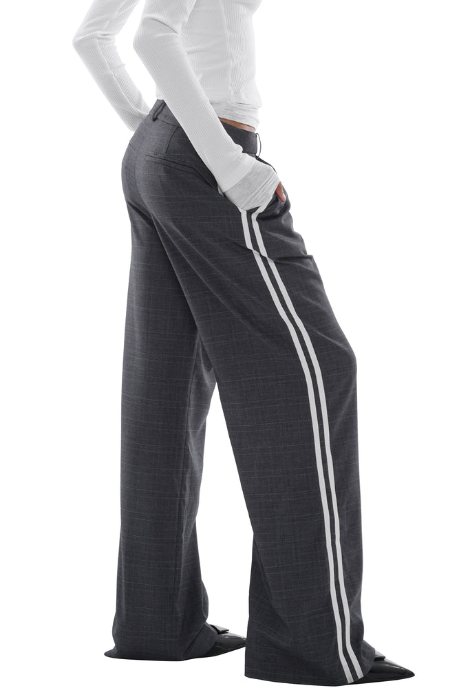 'WEISURE' WIDE LEG SIDE-STRIPE DAD PANTS