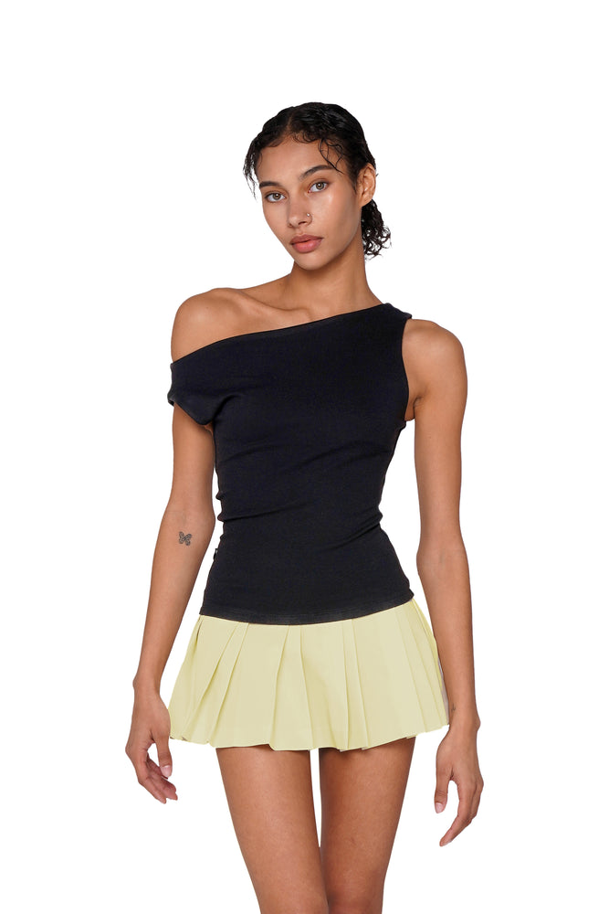 contrast color pleated dress Sofie Two Tone Pleated Maxi Dress, L / Black