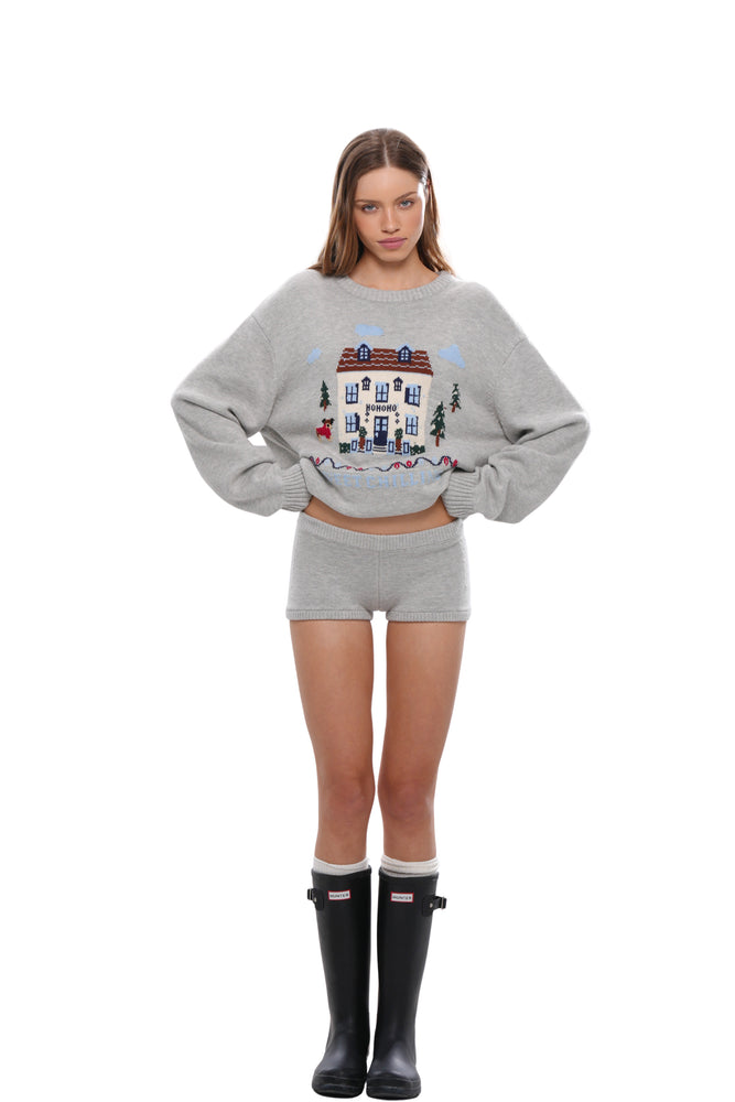 CHRISTMAS CABIN KNIT TOP & SHORTS