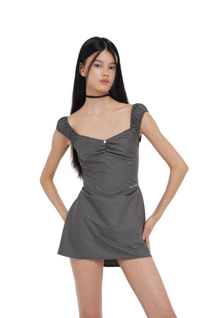 favourite moment mini dress charcoal AKIRA She Is The Moment Rhinestone Mini Dress | Black