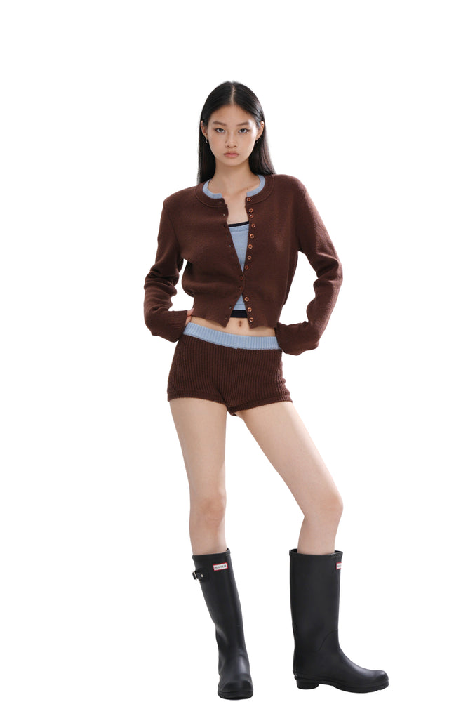 COLOR BLOCK CARDIGAN & KNIT TANK &KNIT  SHORTS