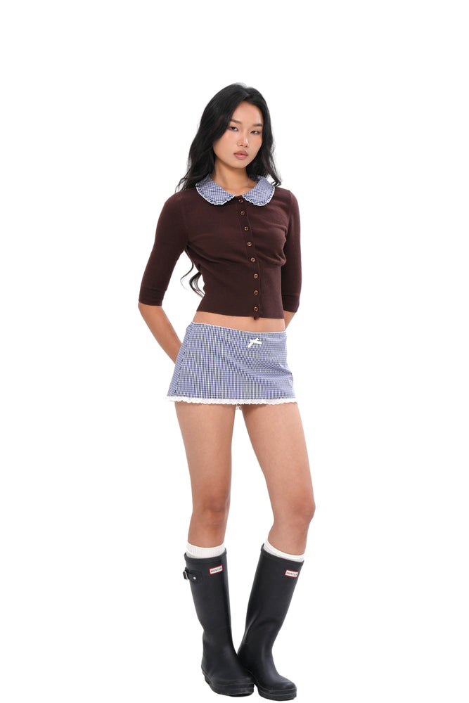 KNIT BARNCORE CROP TOP WITH COLLAR & SHORTS – Sweet Chilling