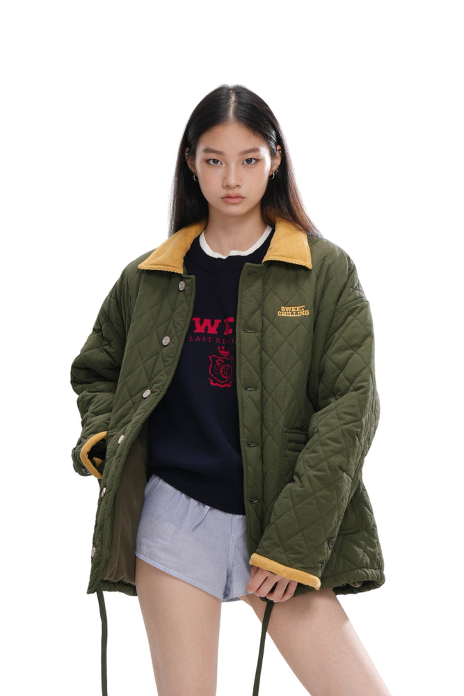 DOUBLE-LAYER COLLAR LOGO SWEATER