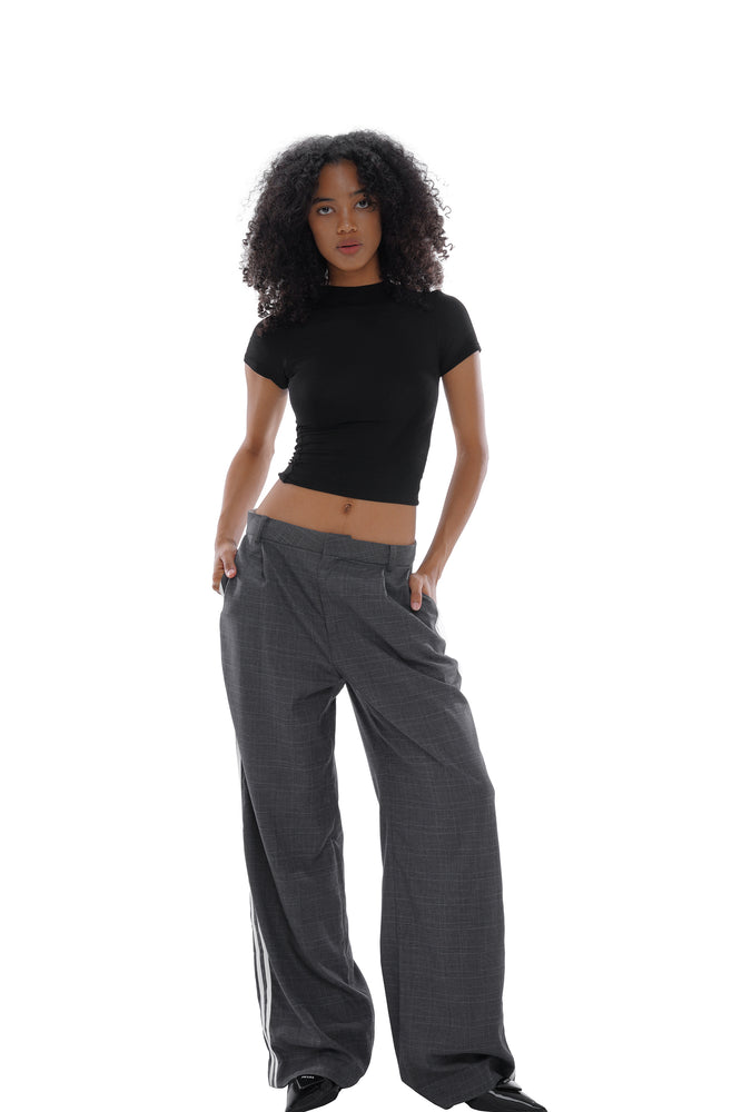 'WEISURE' WIDE LEG SIDE-STRIPE DAD PANTS