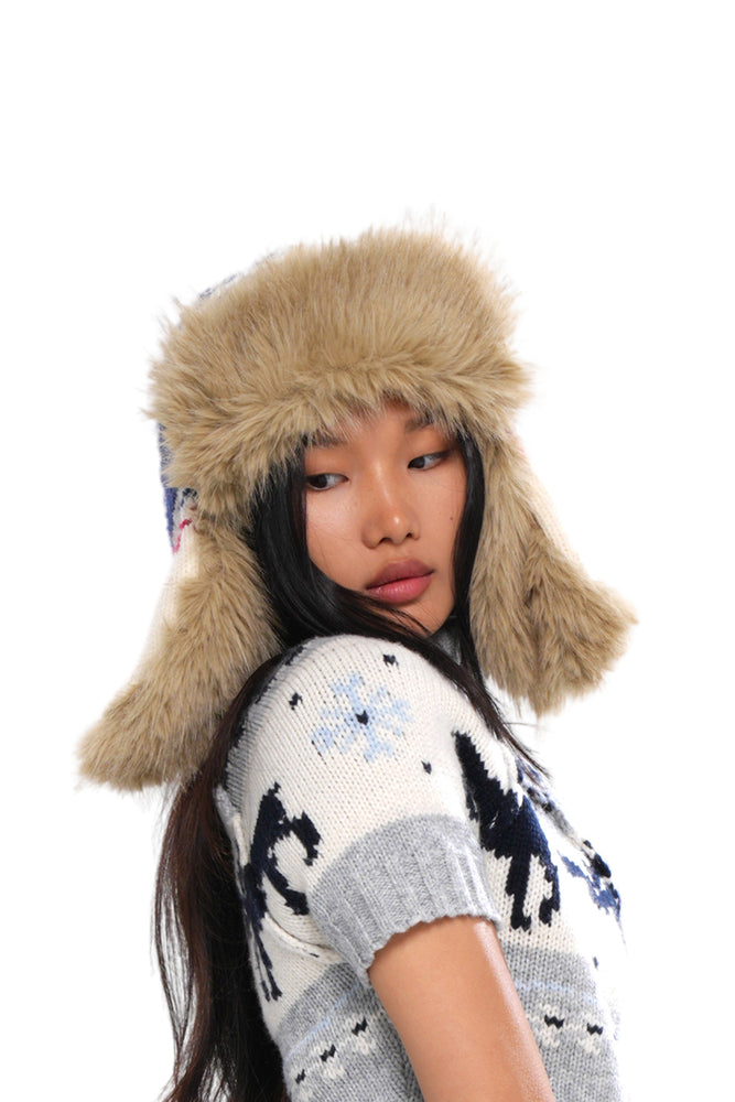 REINDEER FESTIVE FUZZY TRAPPER