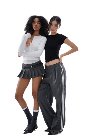 'WEISURE' WIDE LEG SIDE-STRIPE DAD PANTS