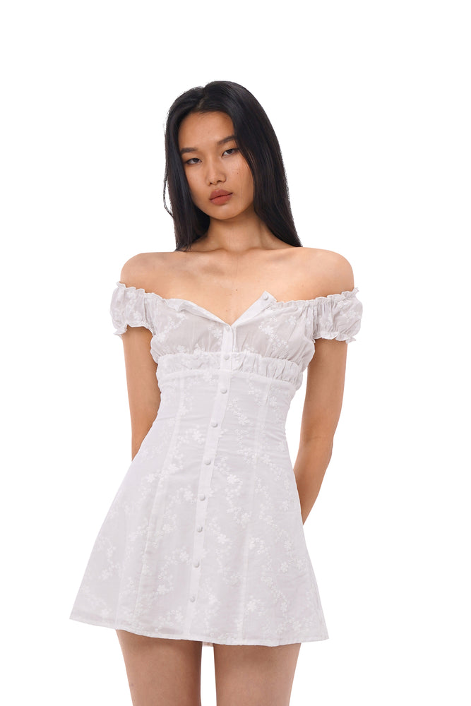 OFF SOULDER MINI DRESS WITH PRINCESS CUT Sweet Chilling OFF SOULDER MINI DRESS WITH PRINCESS CUT Sweet Chilling