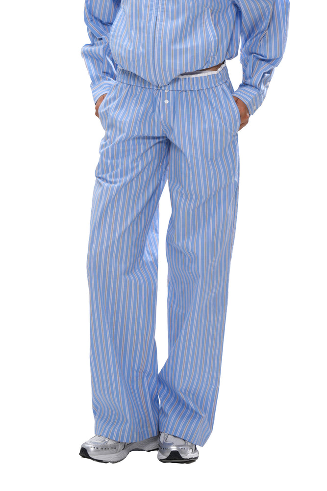 STRIPED SHIRT JACKET & WIDE LEG PANTS & SHORT