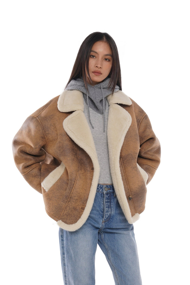 FAUX SHEARLING COAT