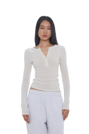 MERINO WOOL HENLEY SWEATER