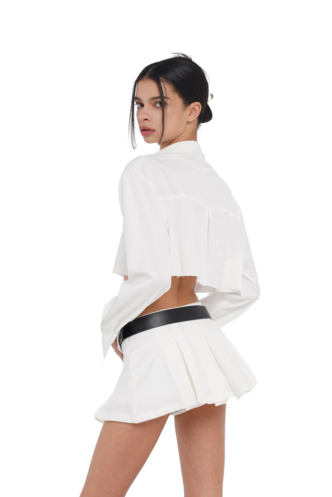 White pleated skirt and hotsell crop top