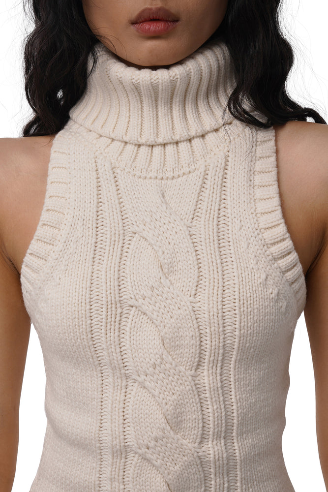 TURTLENECK CABLE KNIT SWEATER DRESS Sweet Chilling TURTLENECK CABLE KNIT SWEATER DRESS Sweet Chilling