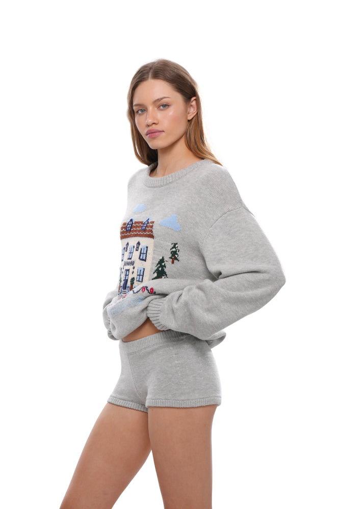 CHRISTMAS CABIN KNIT TOP & SHORTS