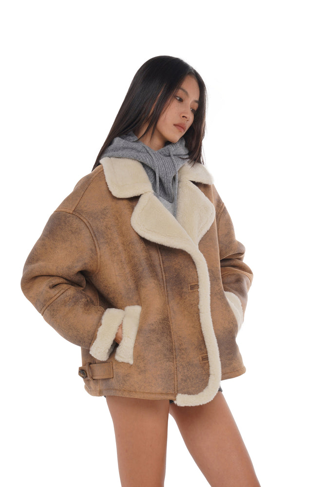 FAUX SHEARLING COAT