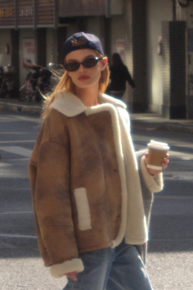 FAUX SHEARLING COAT