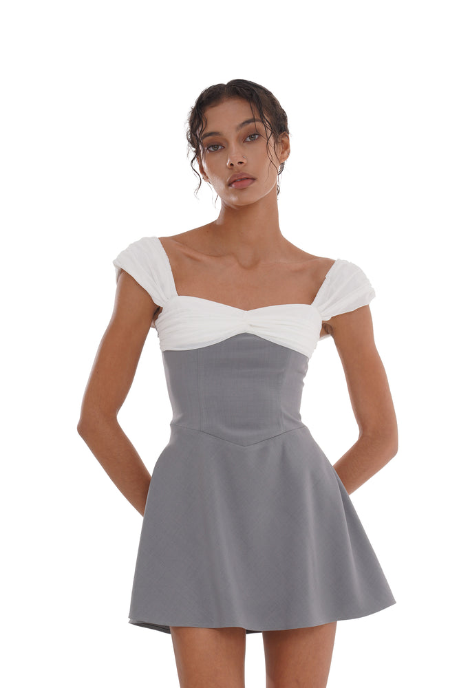 off shoulder ruched bow dress Solid Off Shoulder Ruched Bow Back Pearls Beaded Mermaid Dress