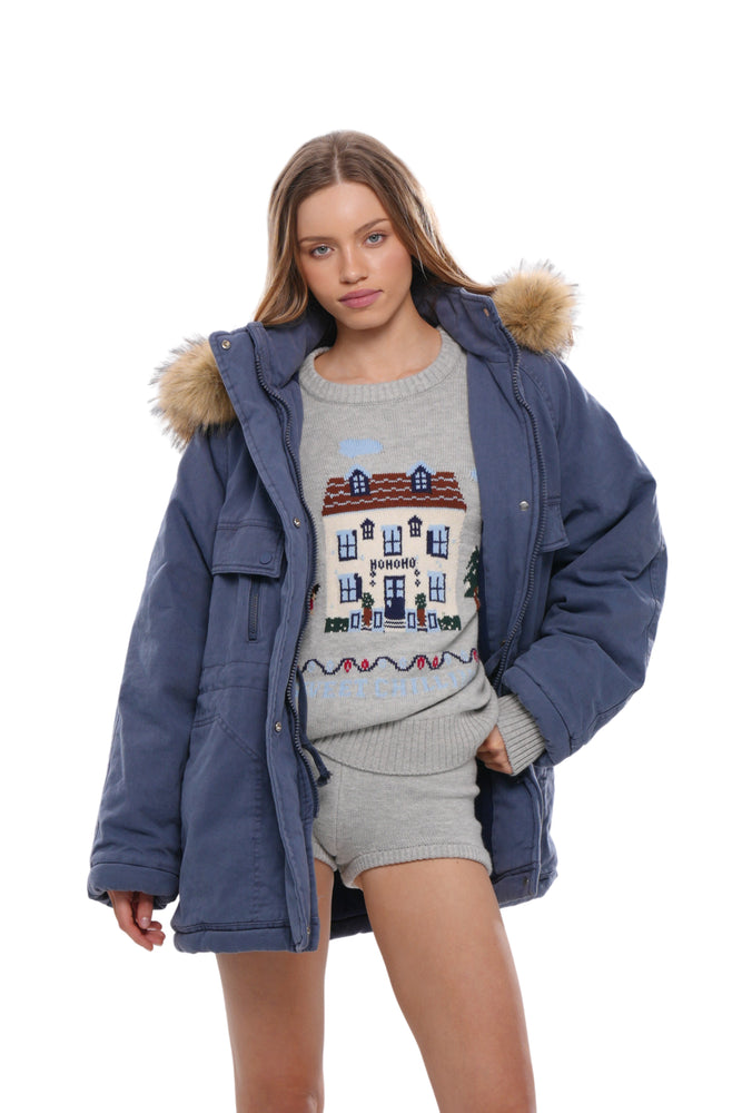 CHRISTMAS CABIN KNIT TOP & SHORTS