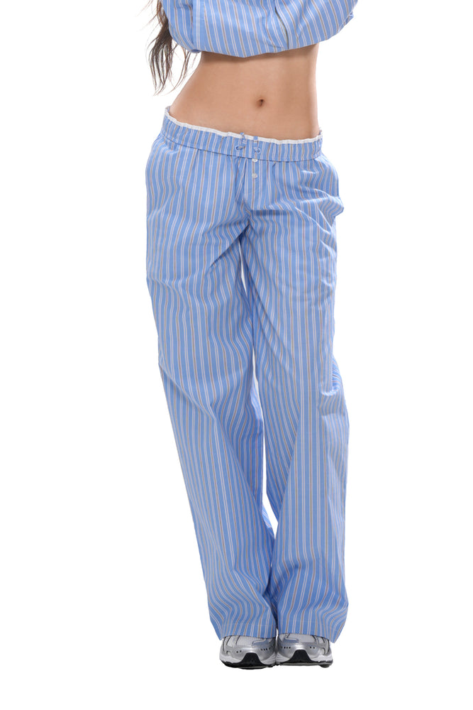 STRIPED SHIRT JACKET & WIDE LEG PANTS & SHORT