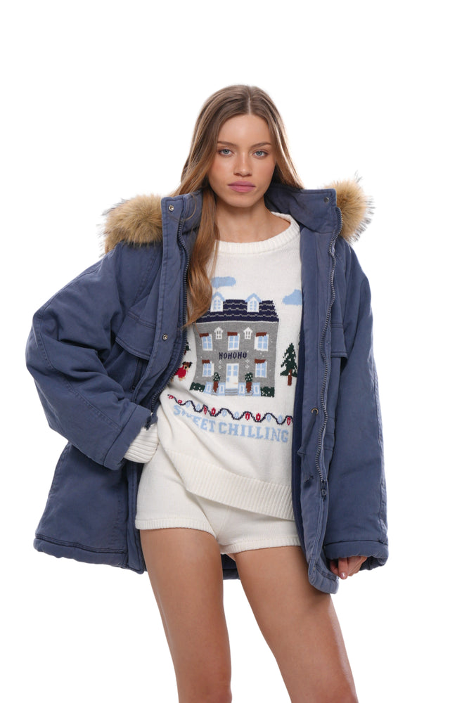 CHRISTMAS CABIN KNIT TOP & SHORTS