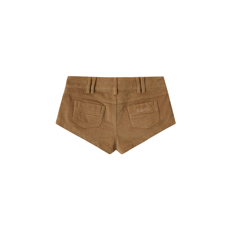 LOW-RISE CORDUROY SHORTS