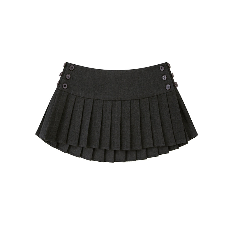 PLAID PLEATED MINI SKIRT -  ADJUSTABLE WAIST