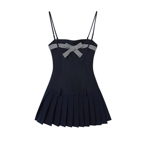 PARIS BOW DETAIL DRESS & MINI RUFFLE SHORTS