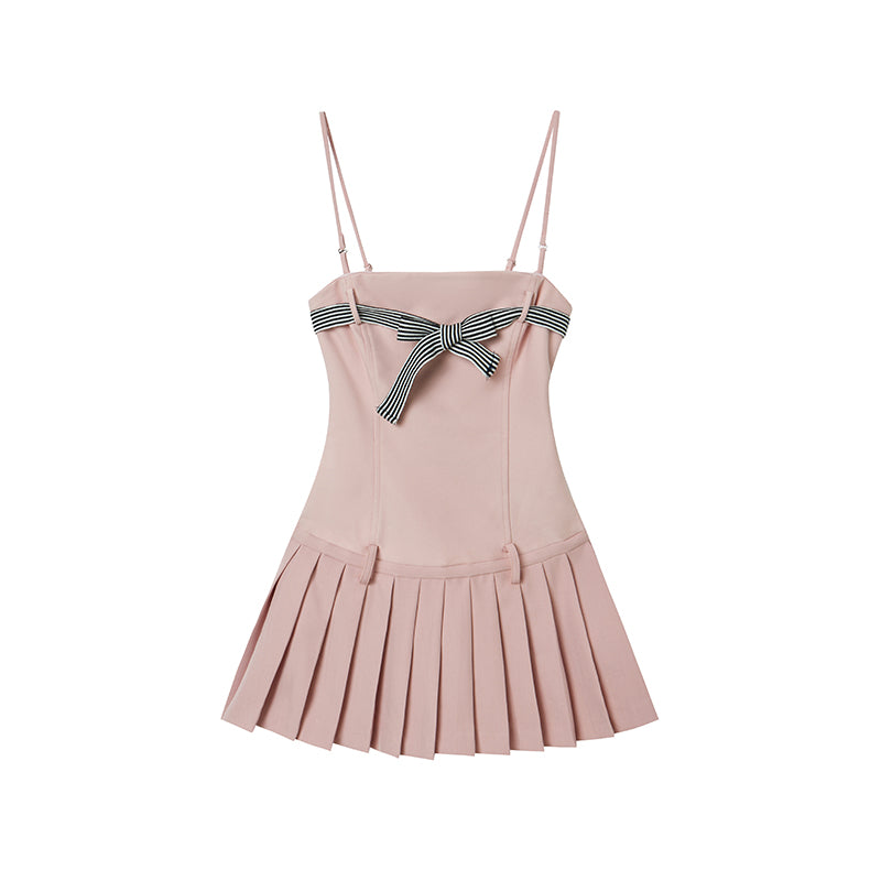 PARIS BOW DETAIL DRESS & MINI RUFFLE SHORTS