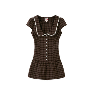 CINCH-WAIST GINGHAM MINI DRESS Sweet Chilling CINCH-WAIST GINGHAM MINI DRESS Sweet Chilling