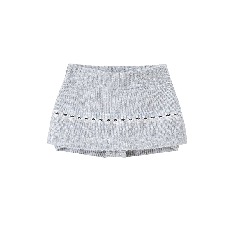 REINDEER JACQUARD CROP TOP & MINI SKIRT& GLOVES