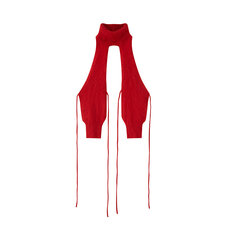 TIE-FRONT MOHAIR BUSTIER TOP