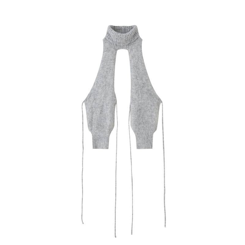 TIE-FRONT MOHAIR BUSTIER TOP