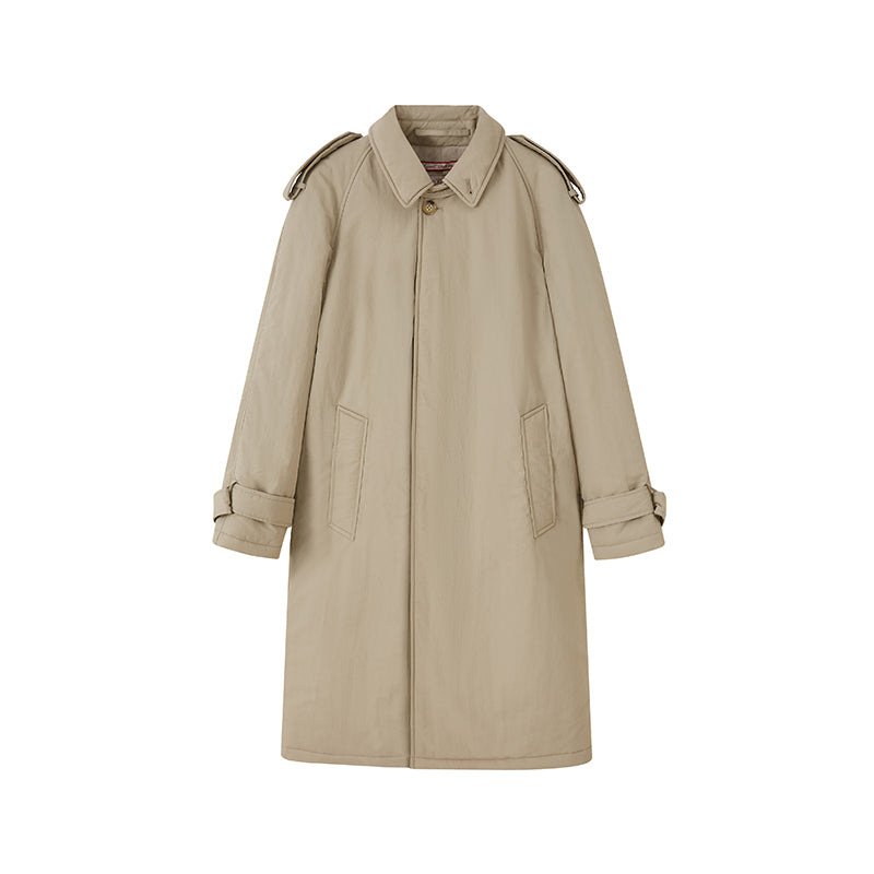 QUILTED MID-LENGTH TRENCH COAT