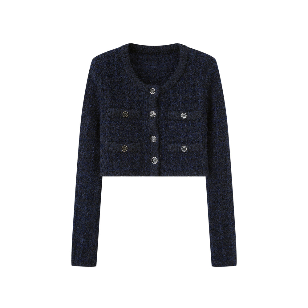 TEXTURED KNIT BOXY JACKET & KNIT SKIRT