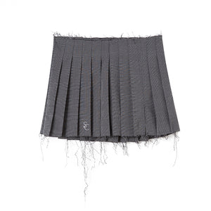 LOW-RISE PLEATED MINI CHECKED SKIRT